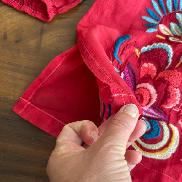 New Johnny Was Zadonia Floral Tassel Tie Blouse - Picture 9 of 16